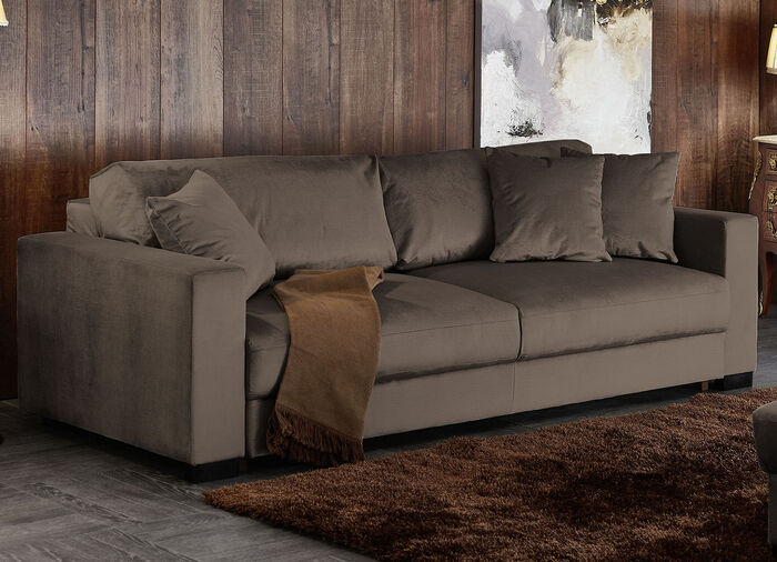 Slaapbank met comfortabele schuimvulling BRUIN