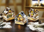 Winterhuisje van hout met LED-verlichting 