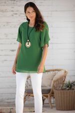 Effen gekleurde tuniek OLIJFGROEN