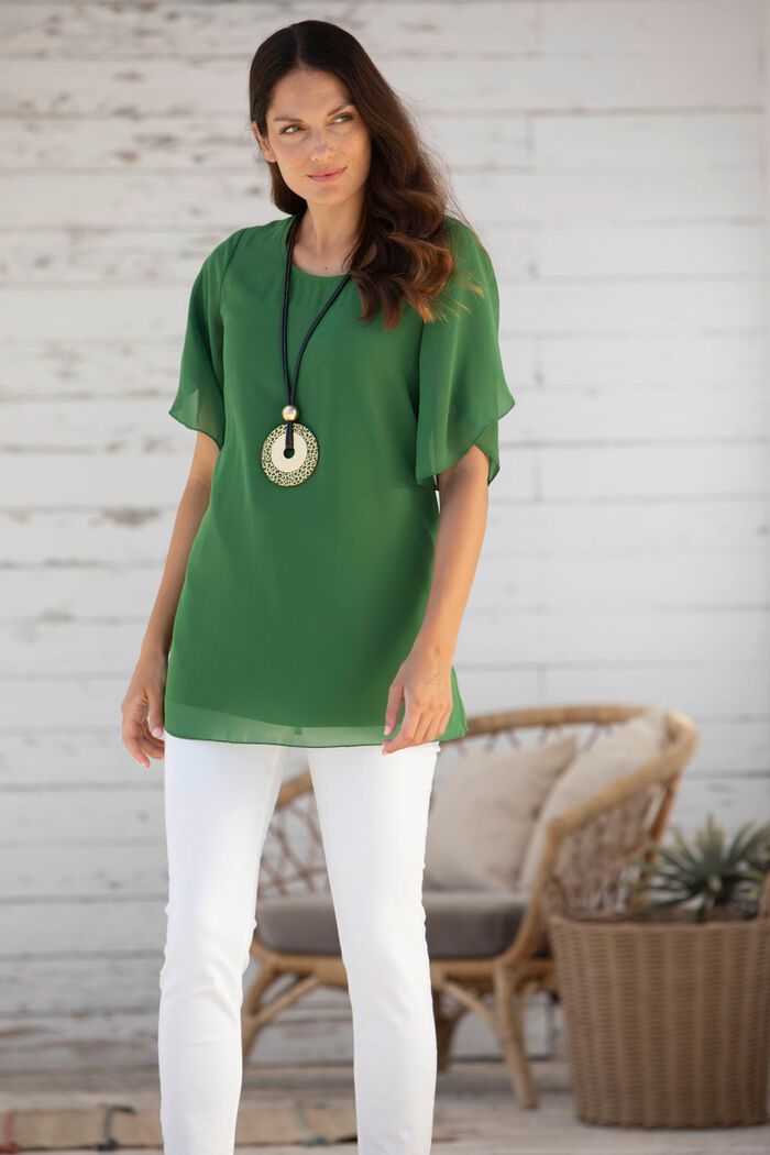 Effen gekleurde tuniek OLIJFGROEN