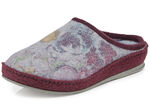 Slippers met een subtiele bloemenprint LICHTGRIJS-BORDEAUX