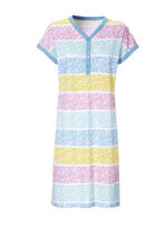 Nachthemd met korte mouwen en knoopsluiting 