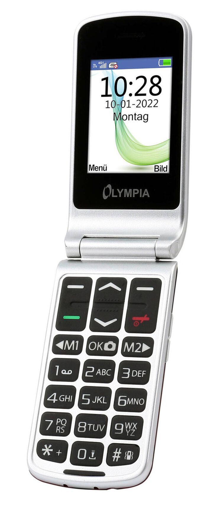 Olympia Style Duo klaptelefoon met extra groot lettertype ZWART