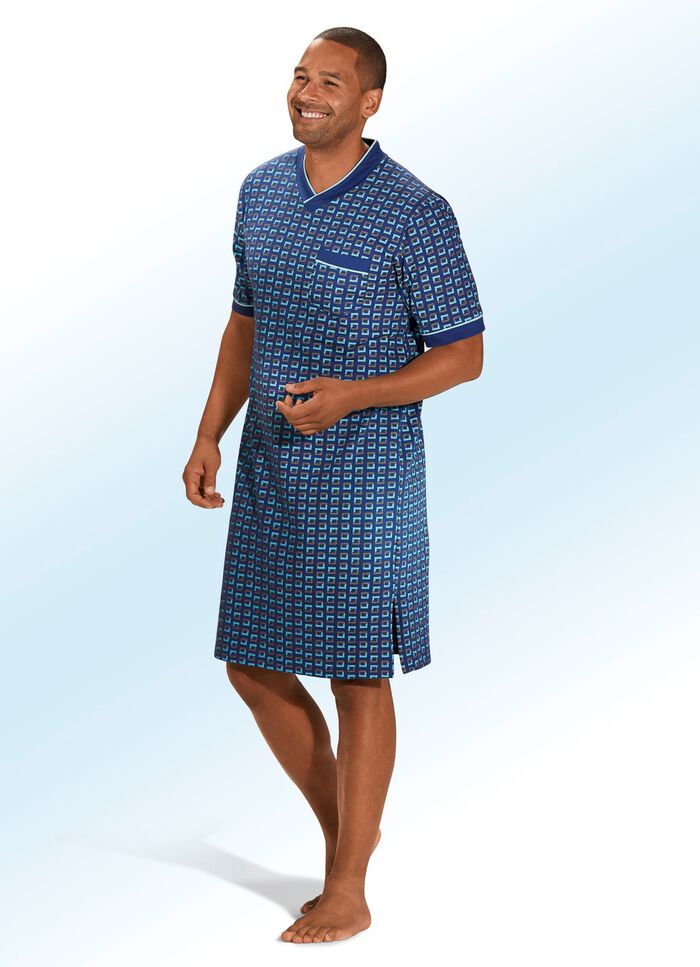 Duopack nachthemden met V-hals en zijsplitten 