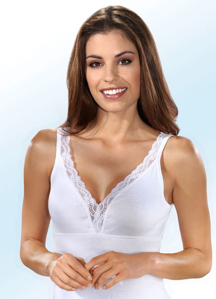 Drie-pack bh-shirtjes met elastisch kant 