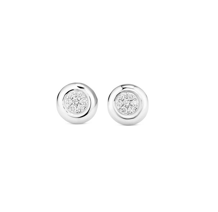 Glanzende oorknopjes met diamanten 