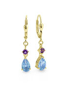 Oorbellen met blauwe topaas 