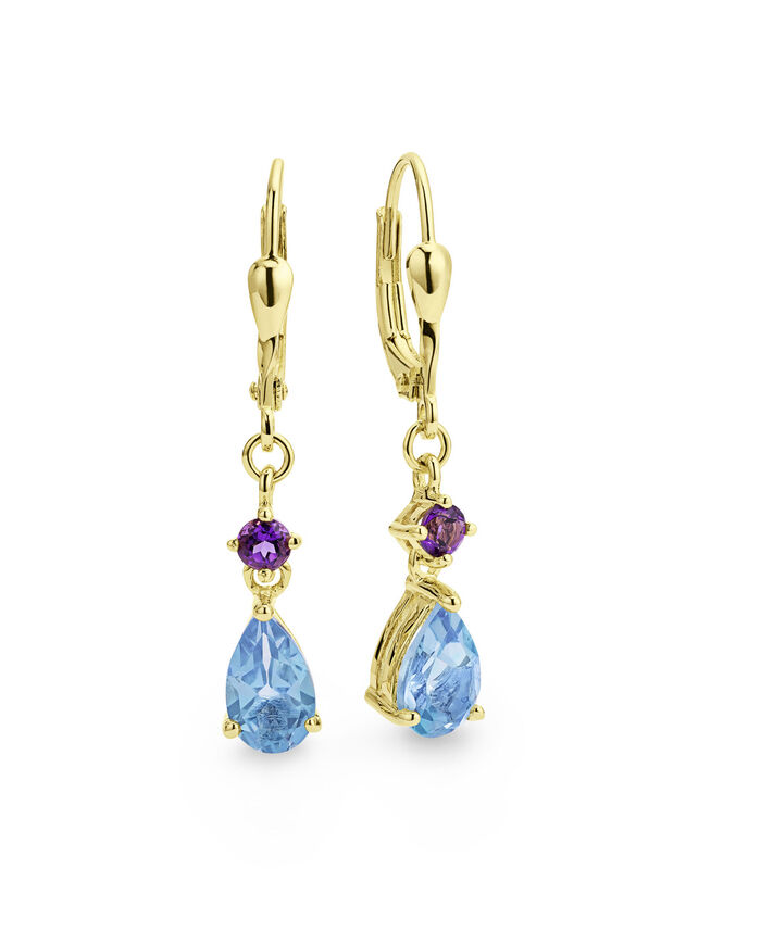 Oorbellen met blauwe topaas 