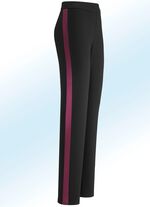 Broek in trendy materiaalmix 