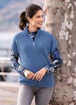 trui met parelkwastje JEANSBLAUW GEM&Ecirc;LEERD