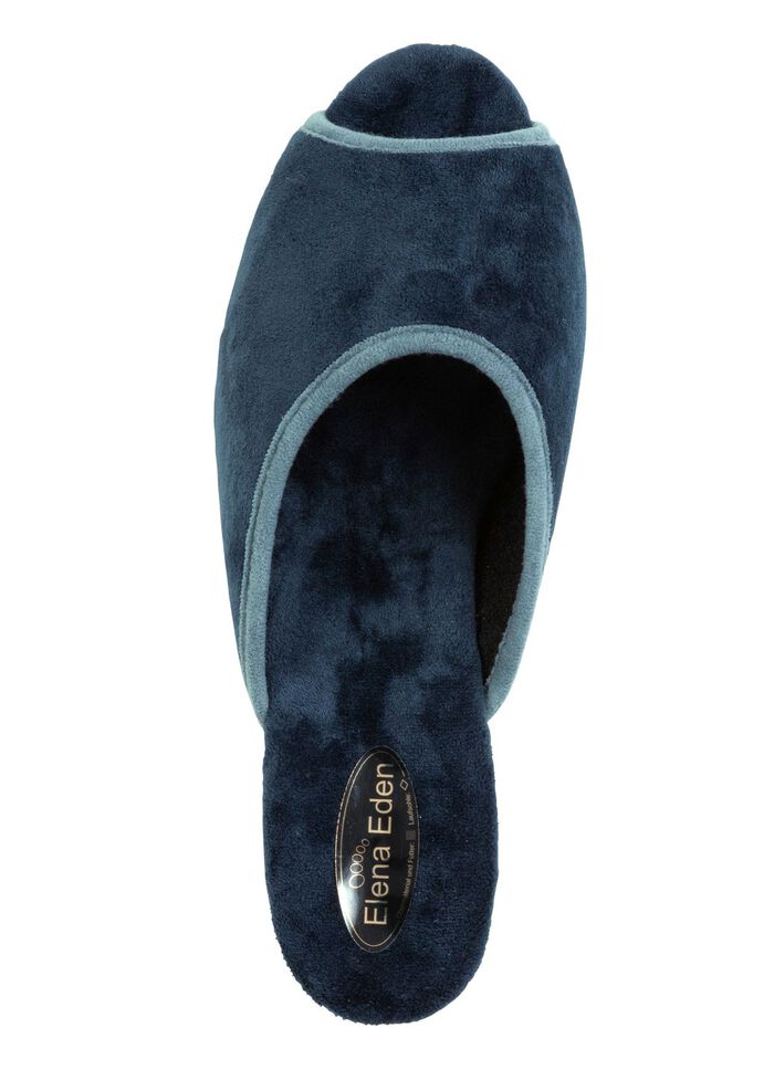 ELENA EDEN fluwelen muiltjes met contrasterende rand 