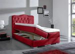 Boxspringbed met elegante kunstleren bekleding 