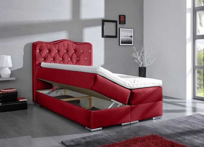 Boxspringbed met elegante kunstleren bekleding 