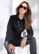 Blouse met overhemdkraag ZWART