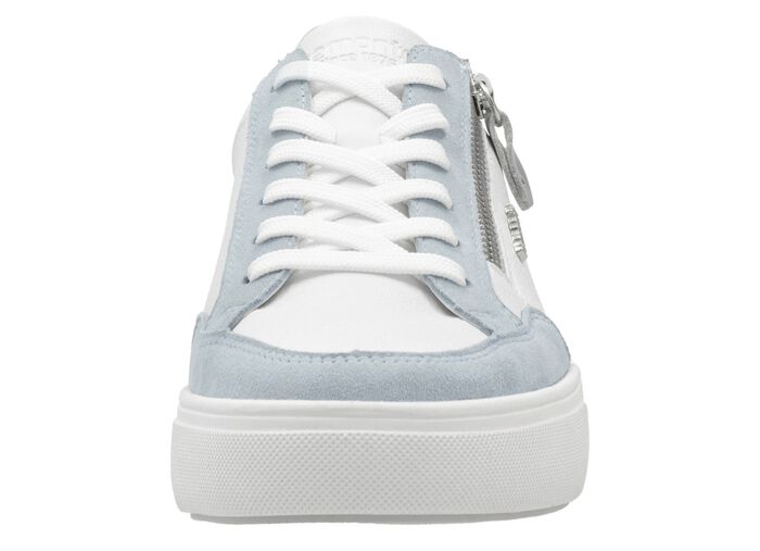 Remonte sneakers gemaakt van nappa- en su&egrave;deleer met metallic afwerking BLAUW-WIT-ZILVER