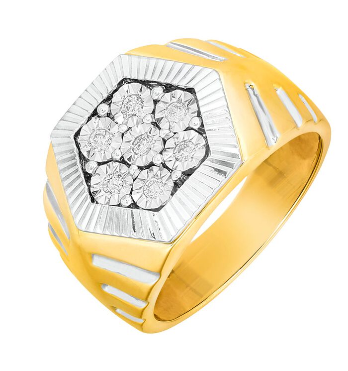 Prachtige herenring in bicolor 