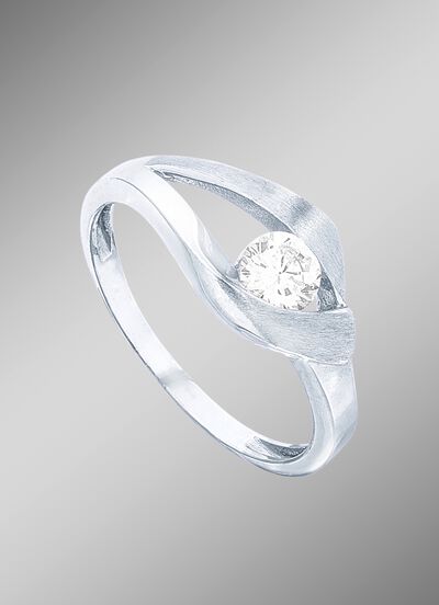 Betoverende damesring met synth. zirkonia 