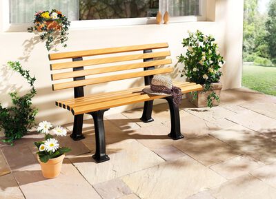 Plastic tuinbank in houtlook 