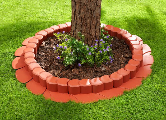 Flexi gazonrand, set van 8, met baan 