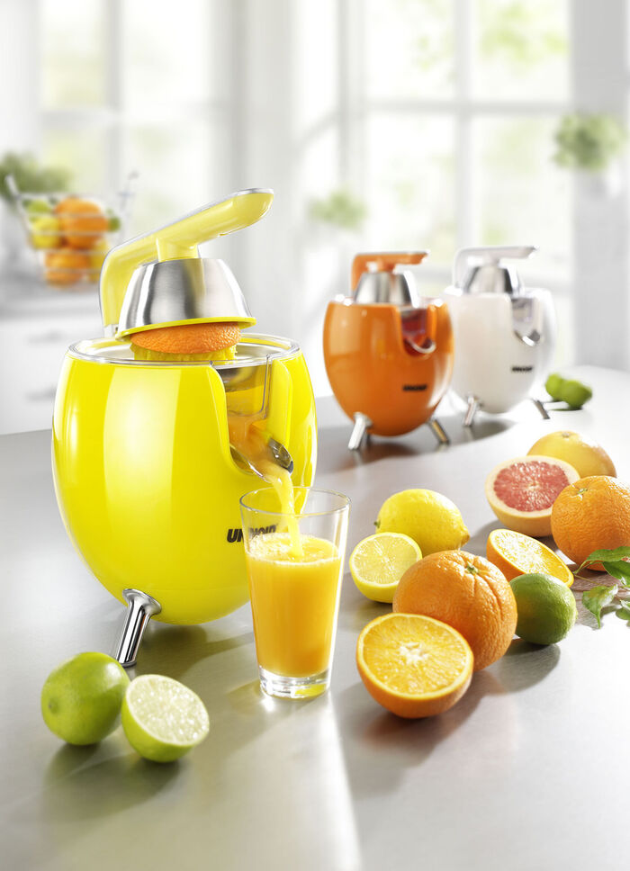 Citruspers met druppelstop en automatische start/stop WIT