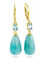 Mooie oorbellen met echte amazoniet en spinel in turkoois 