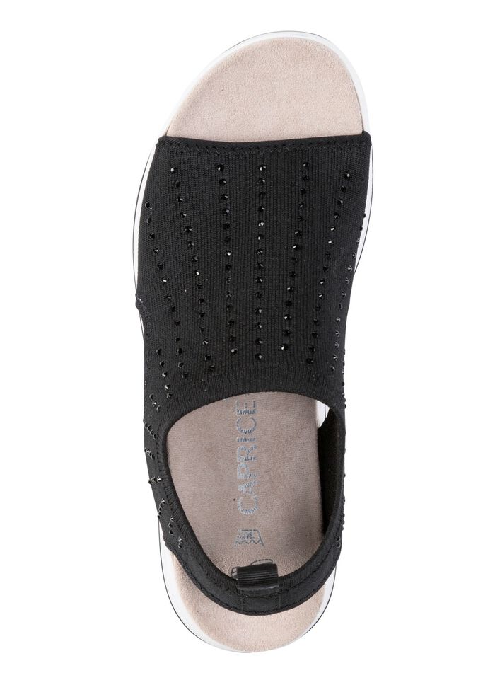 Caprice sandaal met zwarte glittersteentjes 