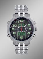 Radiogestuurd ETT-herenhorloge op zonne-energie met roestvrijstalen polsband en kast 