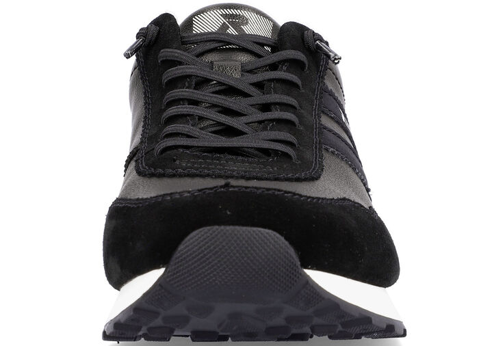 Sneakers met veters en uitneembaar voetbed van textiel ZWART