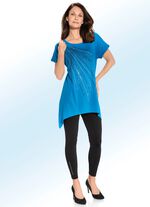 Longshirt met ongelijke zoom AZUURBLAUW