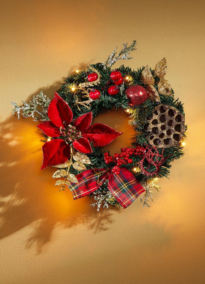 Verlichte dennenkrans 