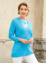 Vest met een mix van patronen TURQUOISE