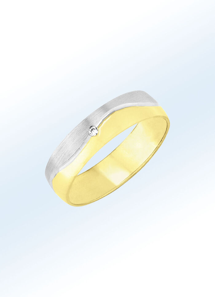 Schitterende trouwring in bicolor 