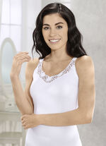 Laurina tweepack overhemden met geborduurd kant 