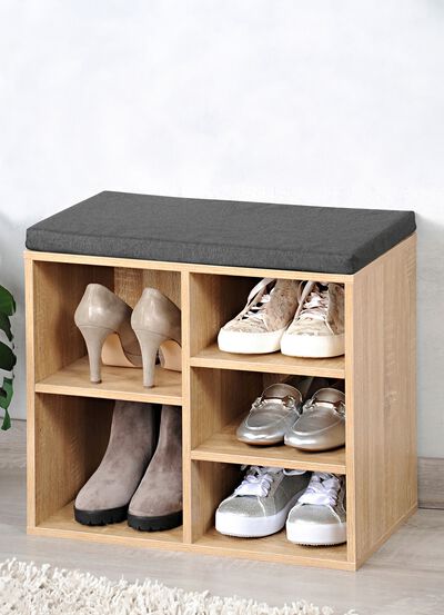 Schoenenbank met zitkussen 