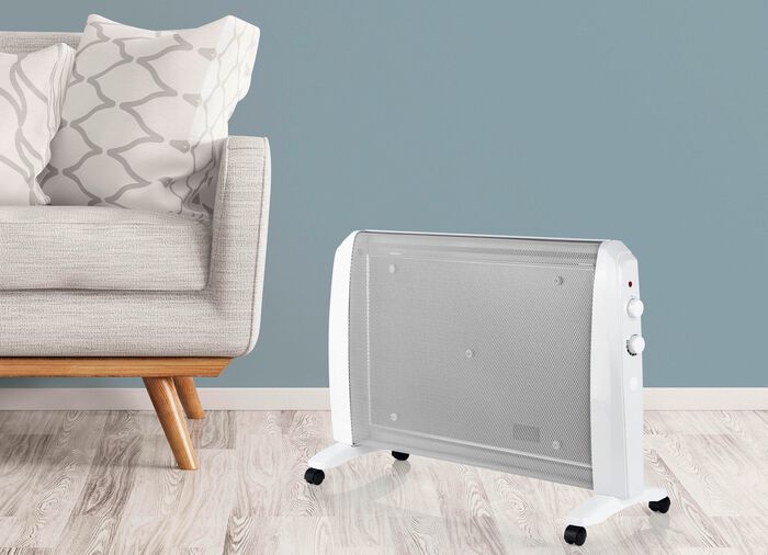 Keramisch golfverwarmingsapparaat met transportrollen WIT-GRIJS