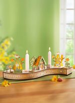 Gebogen houten kaarsenhouder 