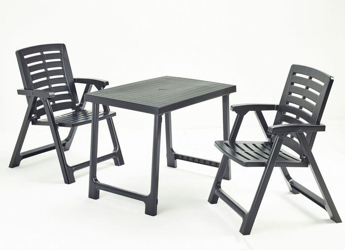 Weerbestendige balkonset, 3-delig ANTRACIET