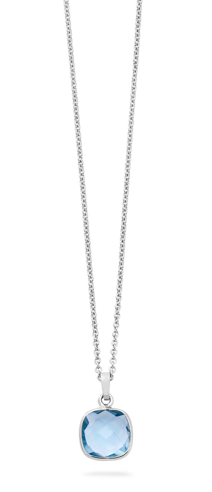 Mooie aanhanger met beh. Blauwe topaas en ankerketting 