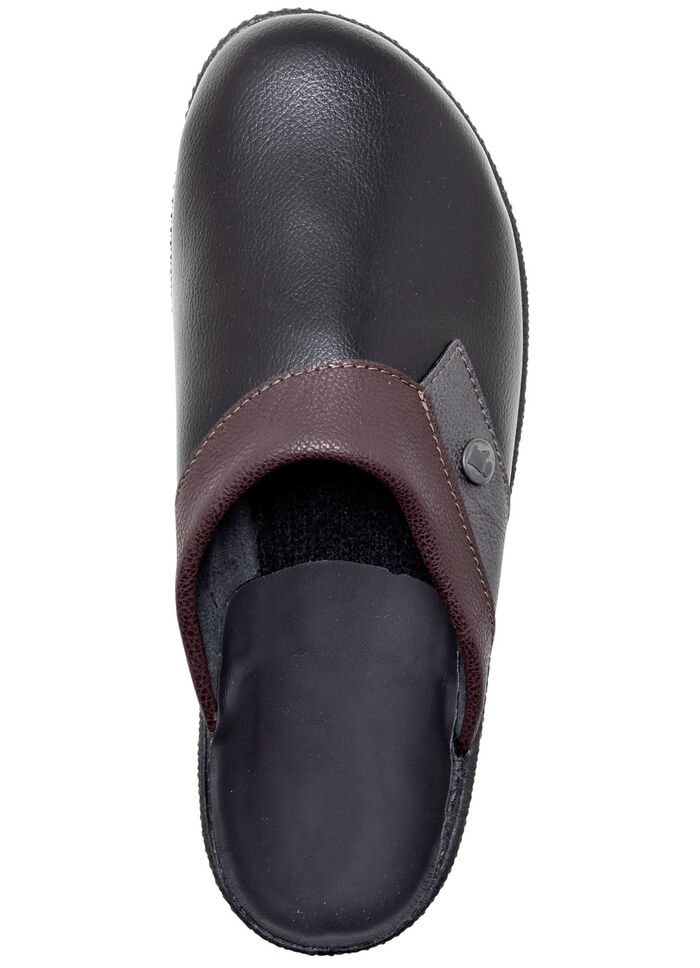 Muiltje met anatomisch gevormd diep voetbed ZWART-BORDEAUX-GRIJS