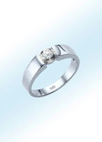 Damesring in witgoud met briljant