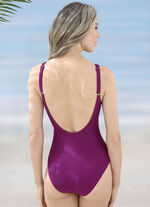 Badpak met flatterende ruches en volledig korset BESSEN