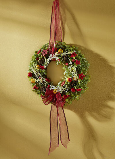 Wandkrans met bijpassend textiellint 