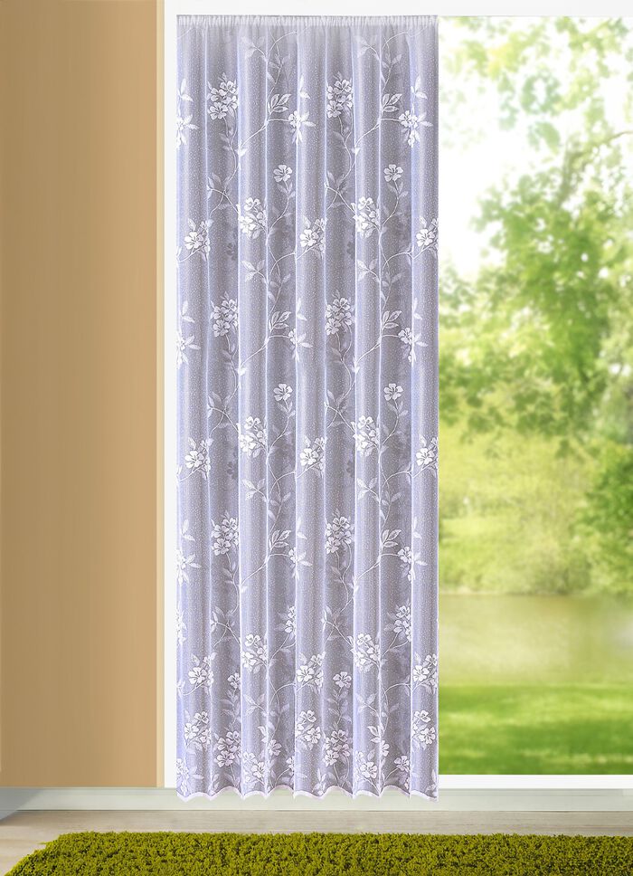 Betoverende lange jaloezie met universele rail WIT