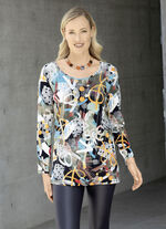Fascinerend lang shirt met decoratieve strass steentjes 
