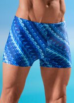 Schwab zwembroek in een langere boxy vorm, all-over design 