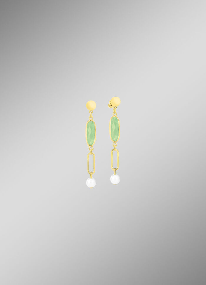 Sieradenset, 3-delig, van messing met kristalstenen 