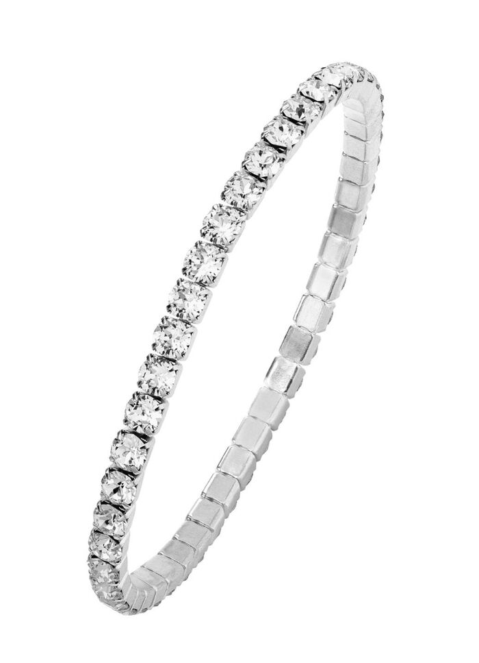 Armband van roestvrij staal met witte kristallen 