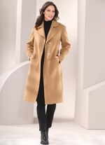 Jas met riem en verborgen drukknopen 