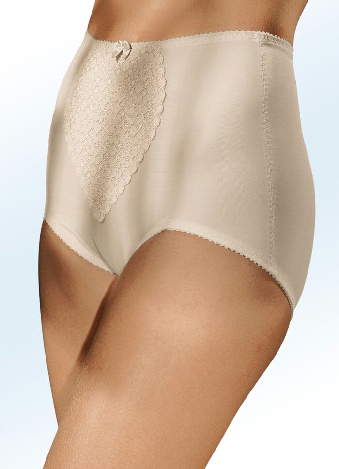 Format-pantybroekje met kanten inzetstuk HUIDKLEURIG