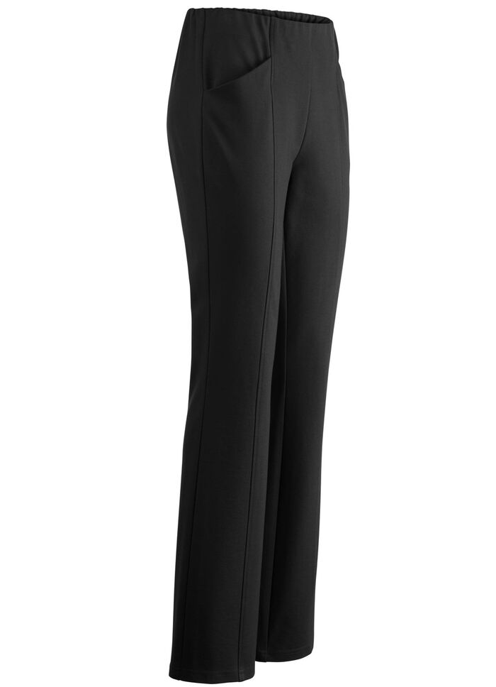 Jerseybroek met uitlopende enkels ZWART